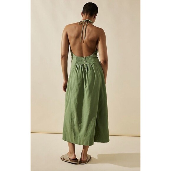 Free People Made For Me Midi Size M Boho Chic Coachella Festival Halter Neck - Picture 2 of 6